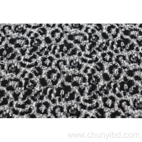 Black And White Leopard Print Jacquard Fabric